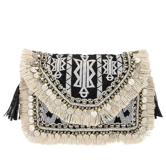 SHASHI  LEELA CLUTCH IN MONOCHROME - Picture 1 of 8